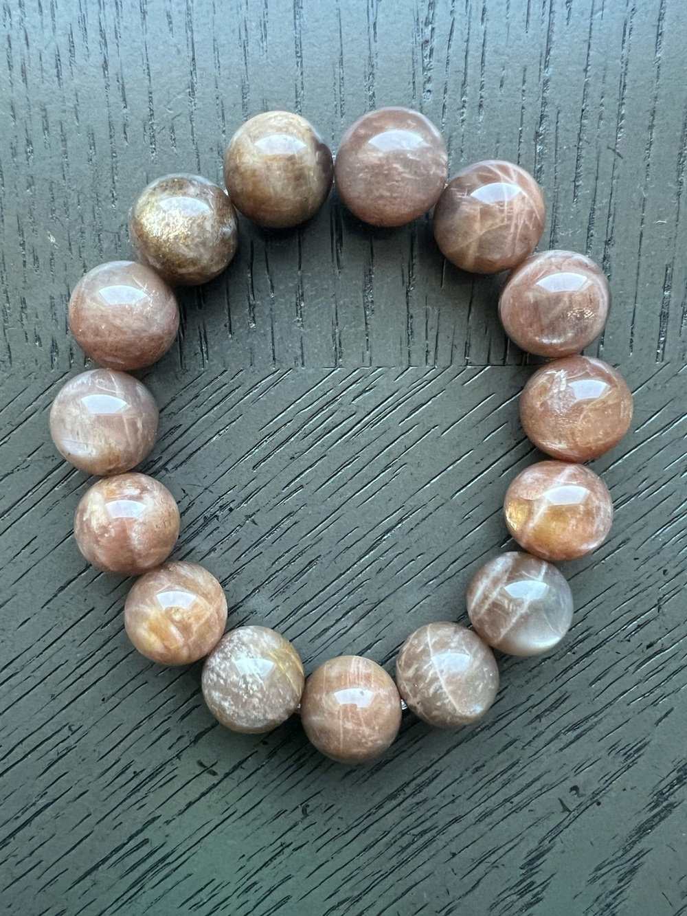 Backbone Sunstone bracelet 14mm SIZE 7’